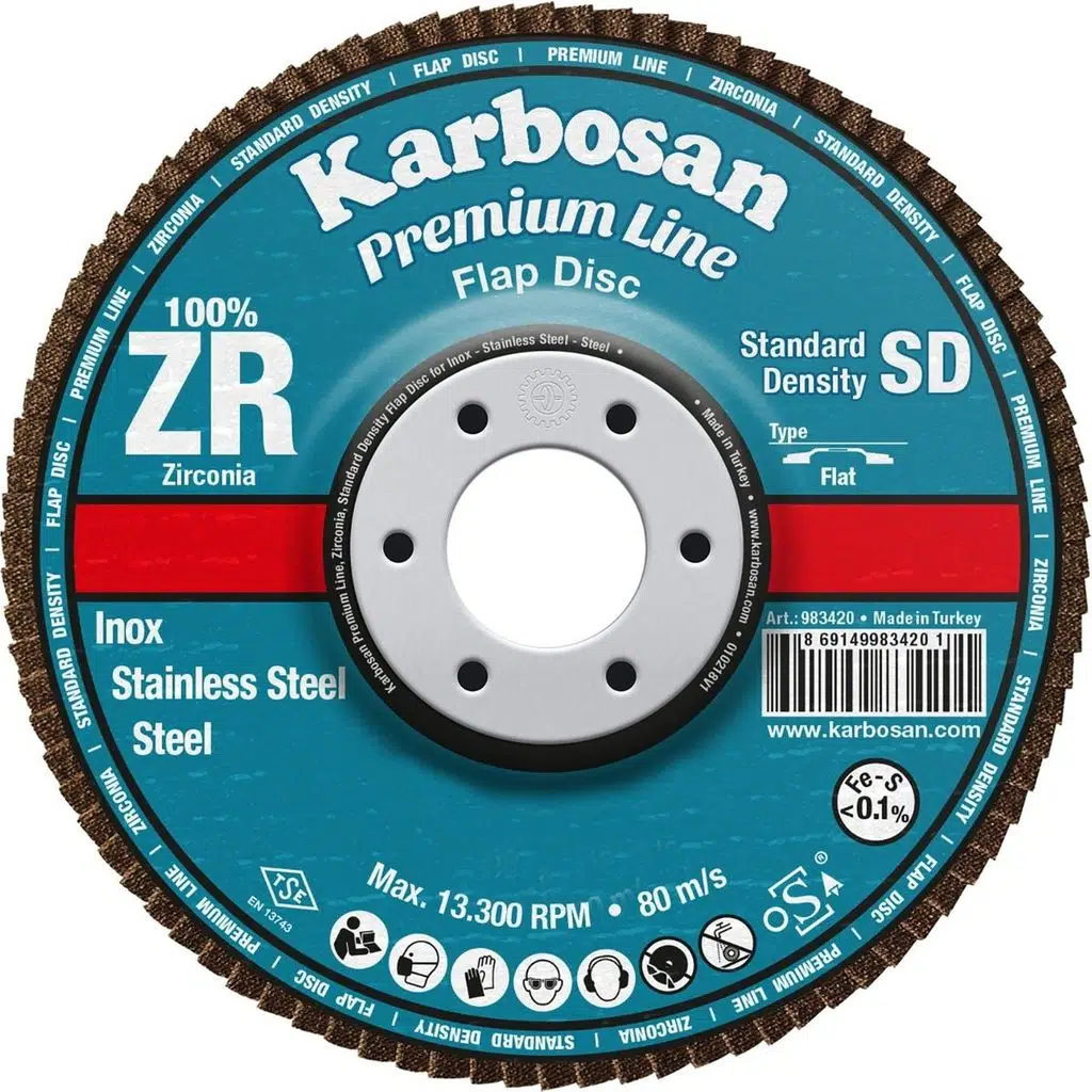 115 MM KONİK ZR 60 KUM FLAPDİSK KARBOSAN(983460) 10 adet