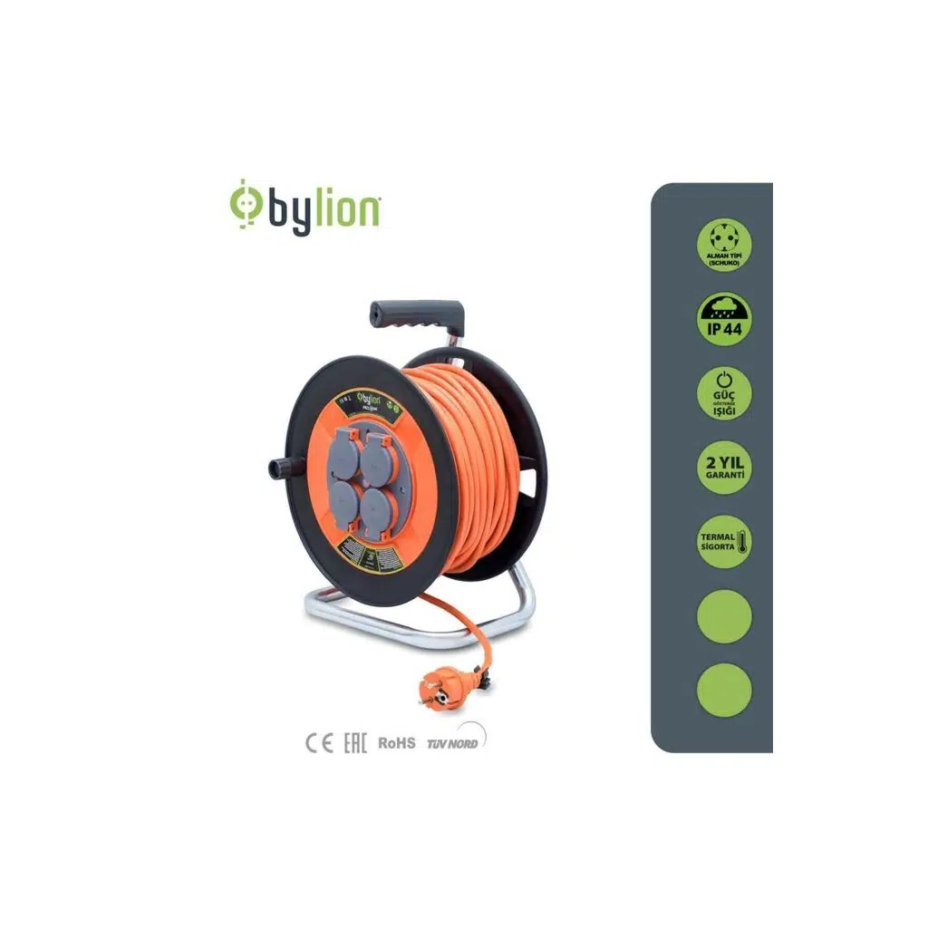 3X2,5 30 MT KABLOLU SEYYAR PLASTİK MAKARA (KAPAKLI)