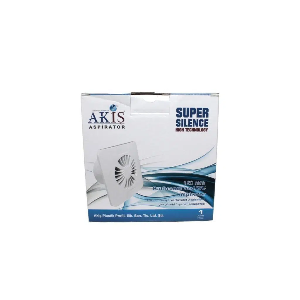 Akiş 120'Lik Banyo Tuvalet Aspiratör Havalandırma Fanı 18.5 Cm