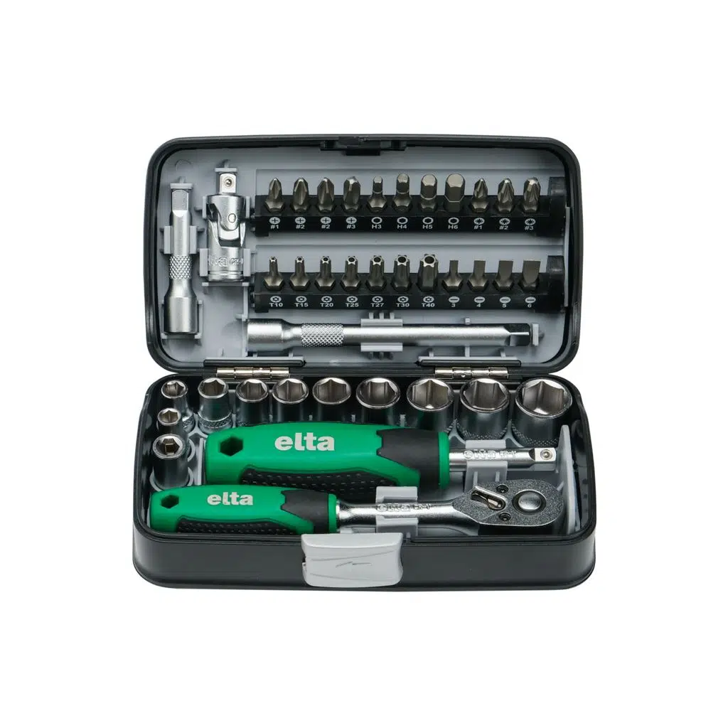 ELTA 1/4"ALTIKÖŞE CIRCIRLI LOKMA ANH.VE BİTS SET 38 PARÇA